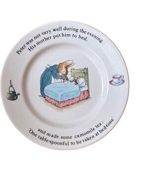 Beatrix Potter Peter Rabbit Wedgwood Ceramic Plate Made In England 7" 1980s Vint